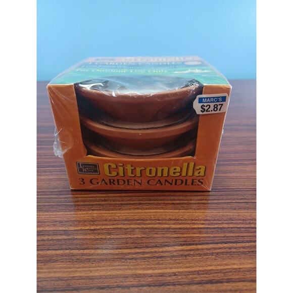 Citronella Garden Candles 3Pk Long Burning Natural Essential Oil Summer Outside - Picture 1 of 5